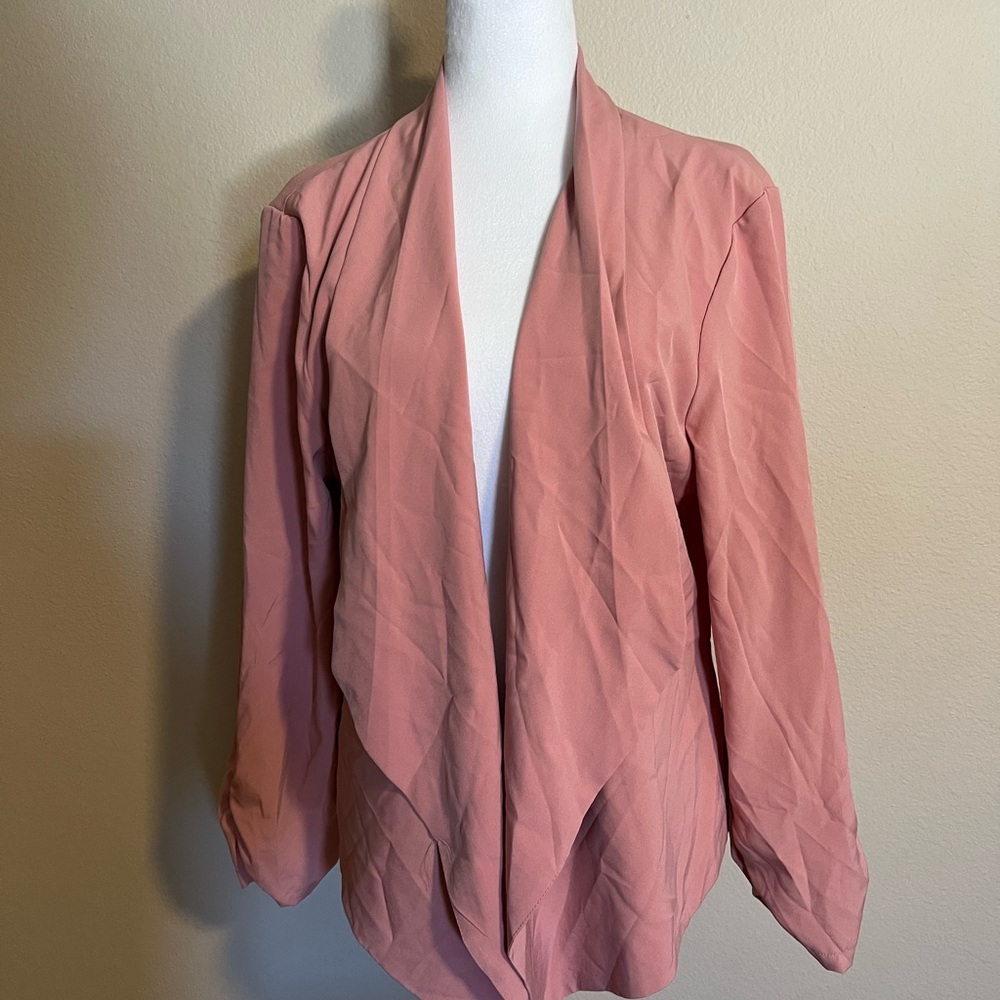 Women's Pink Drape Front Jacket